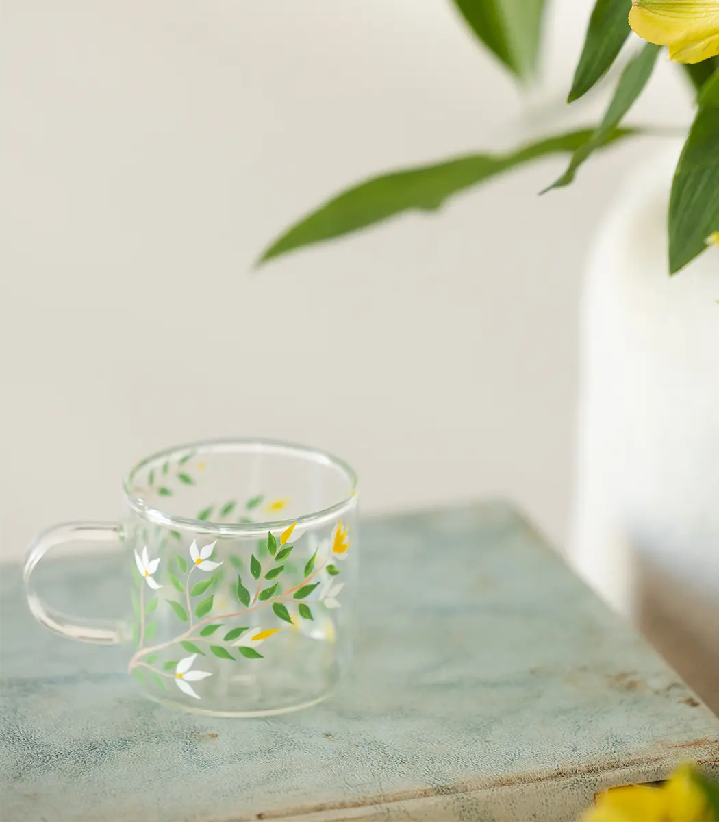 Caneca cafe folhagem